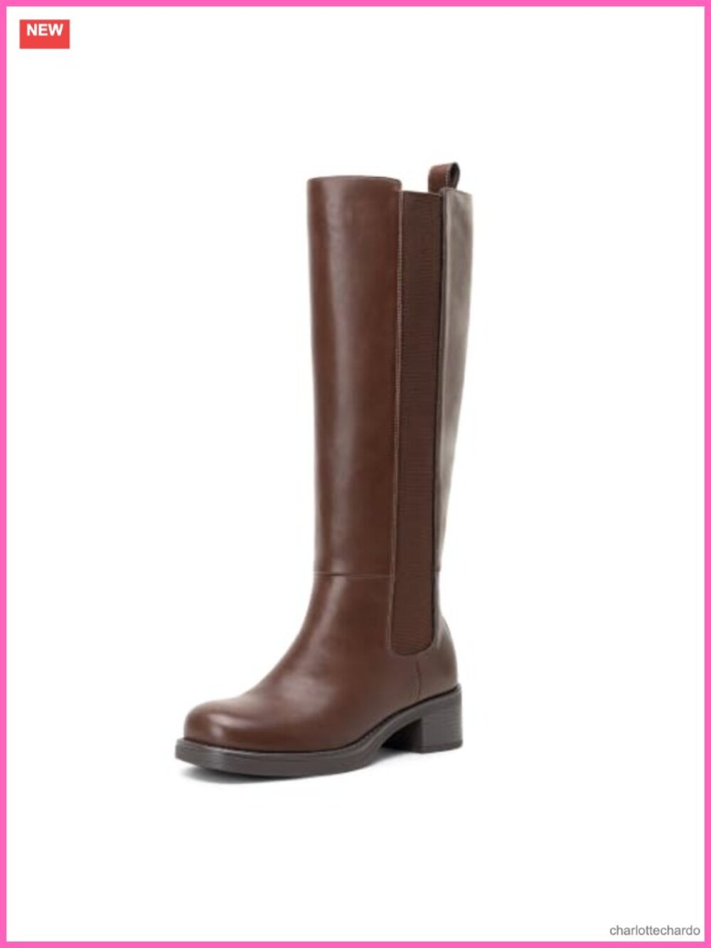 Women's Elastic Band Knee High Boots, Round Toe Pull On Tall Boots